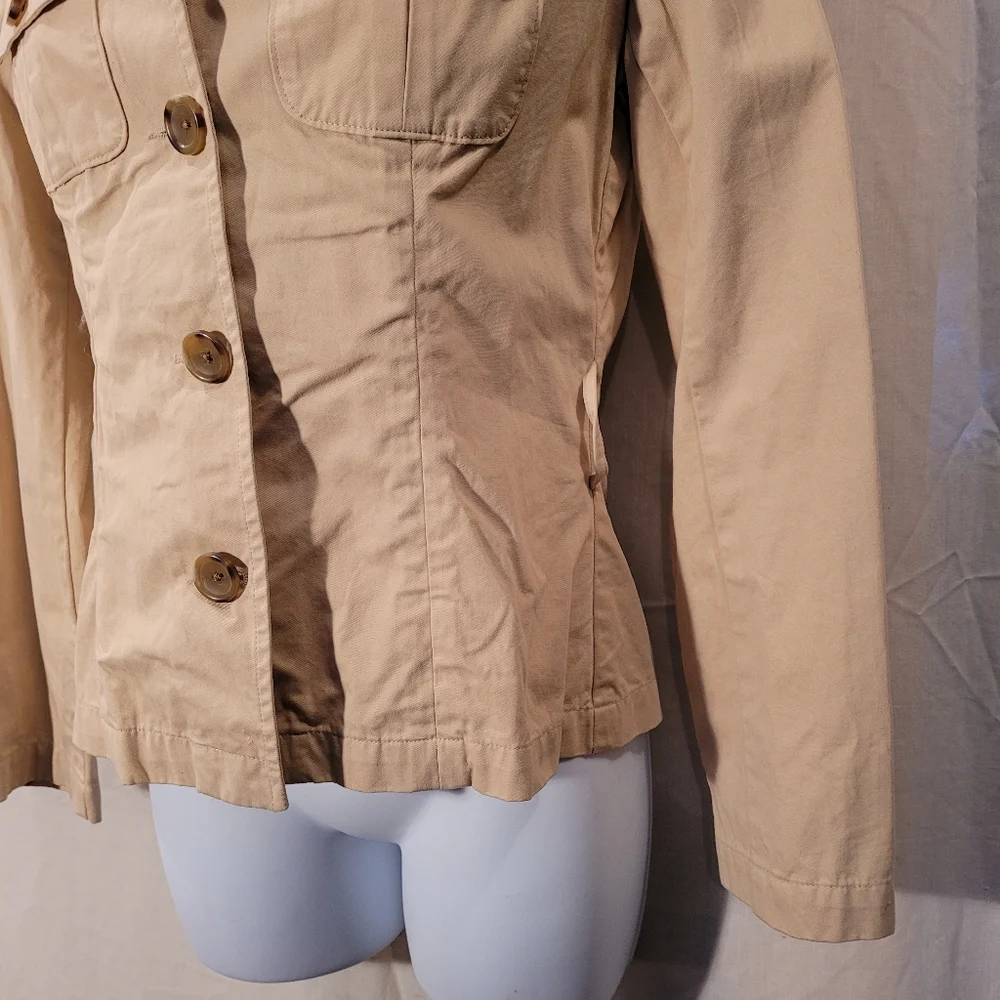 Banana Republic Cream Button Down Cotton Shirt Jacket - Picture 3 of 11